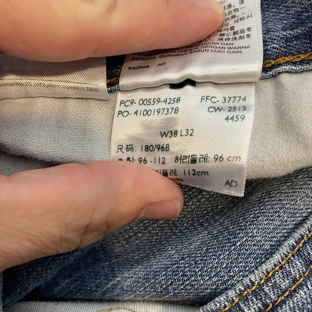 Levis 559 Jeans Mens 38x32 Blue Baggy Distressed Relaxed Straight Denim Pants